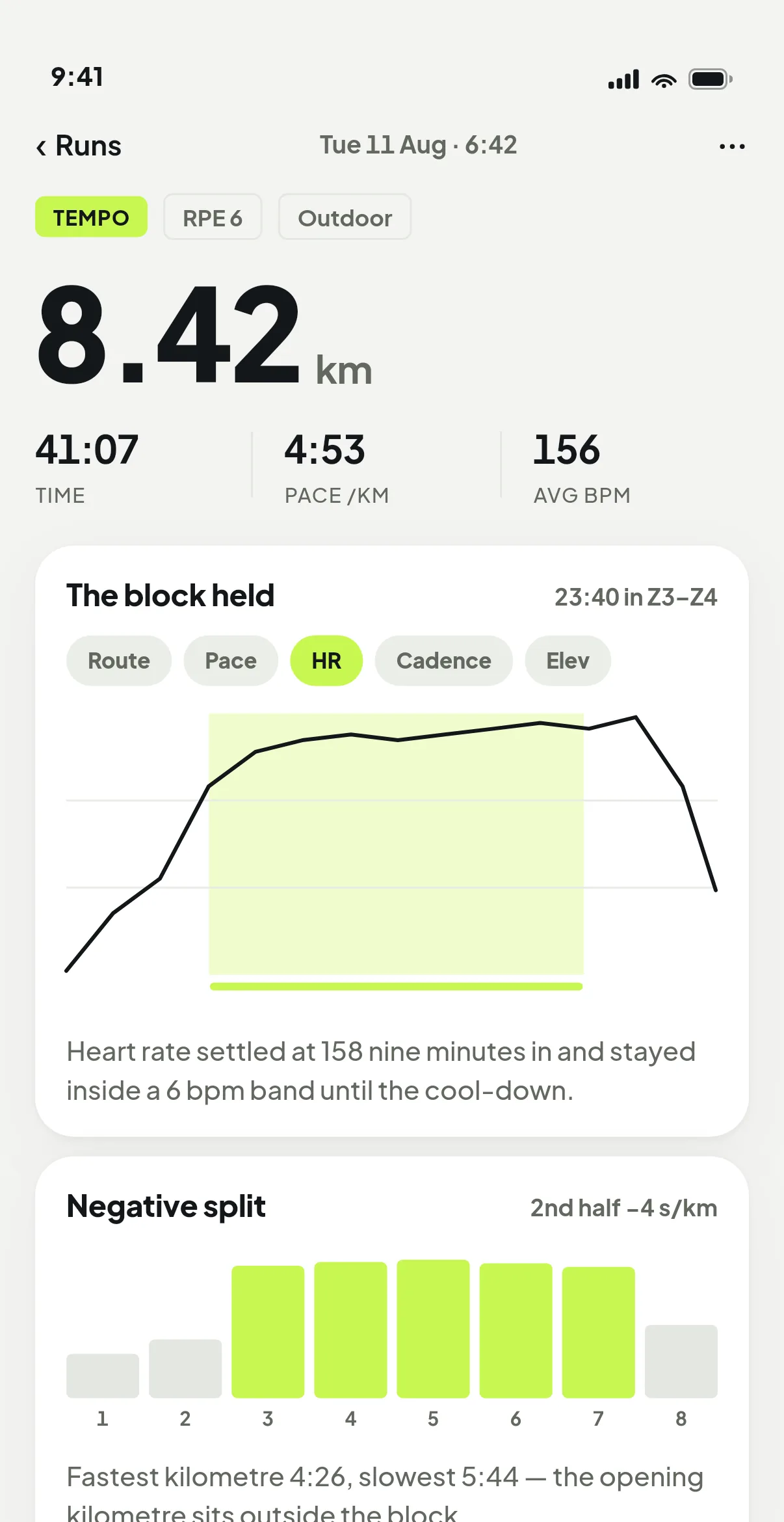 A run in detail